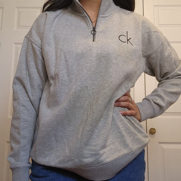 Calvin Klein Quarter-Zip Sweatshirt - Picture 1 of 5